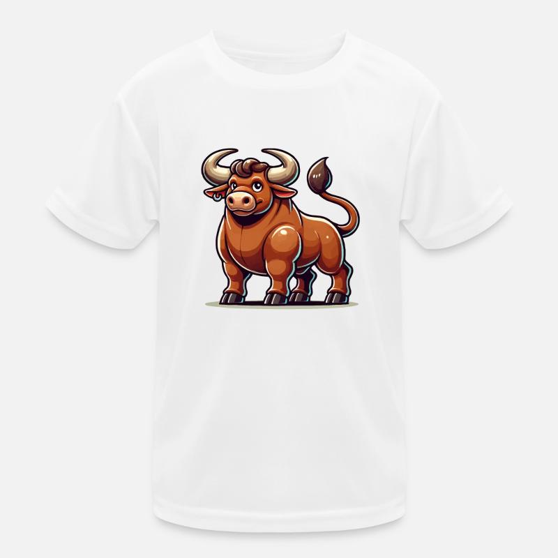 Stier Comic Kinder Funktions-T-Shirt