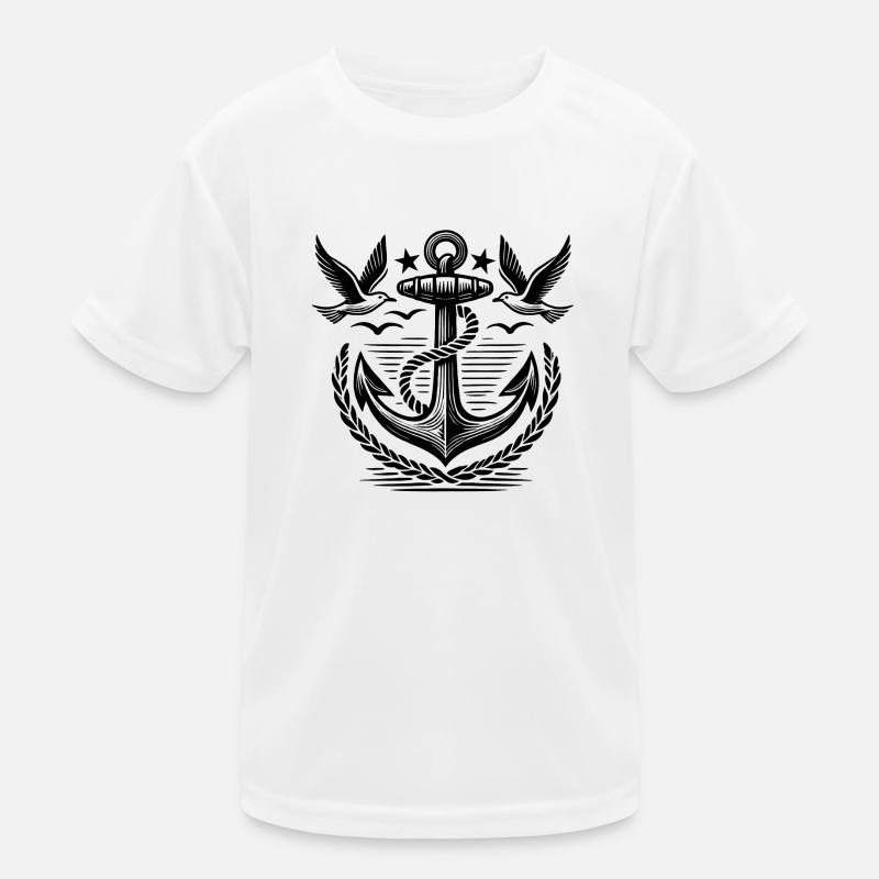 Anchor Seagulls Logo Kids Functional T-Shirt