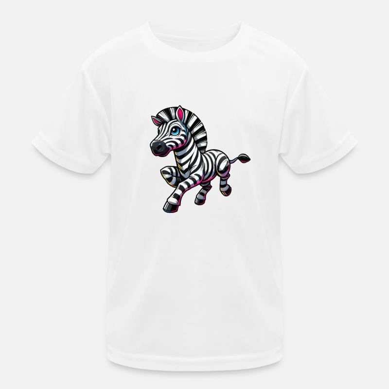 zebra comic - Kinder Funktions-T-Shirt - Weiß