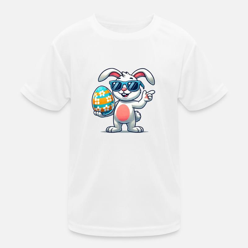 Easter Bunny Sunglasses Kids Functional T-Shirt
