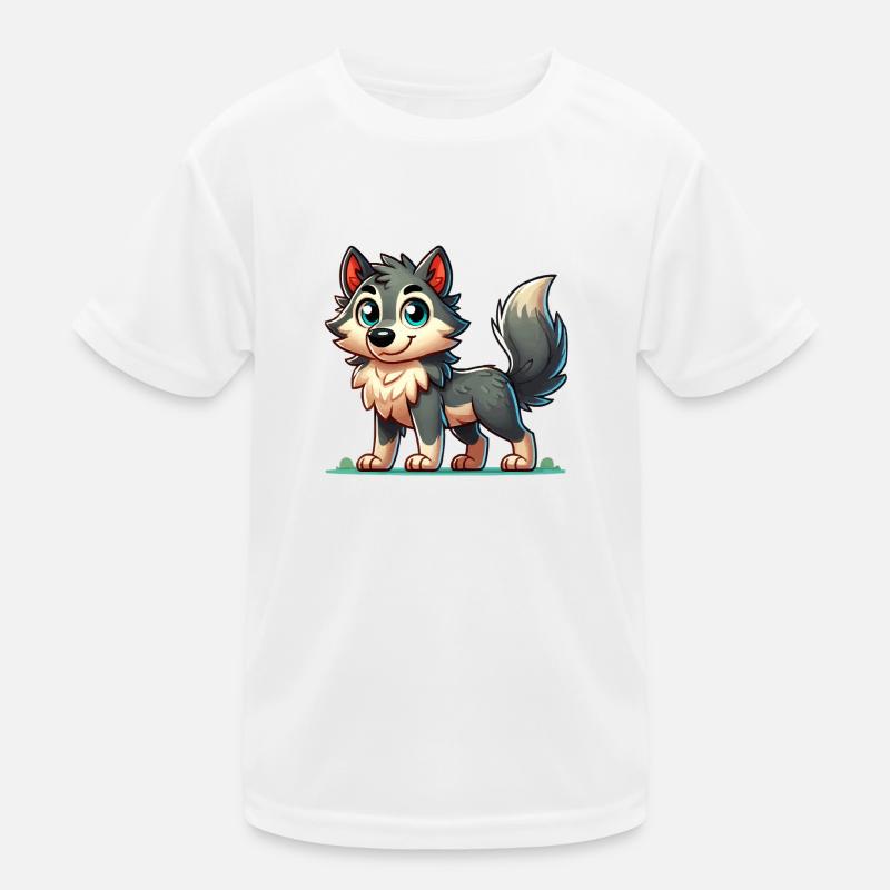 wolf comic Kinder Funktions-T-Shirt