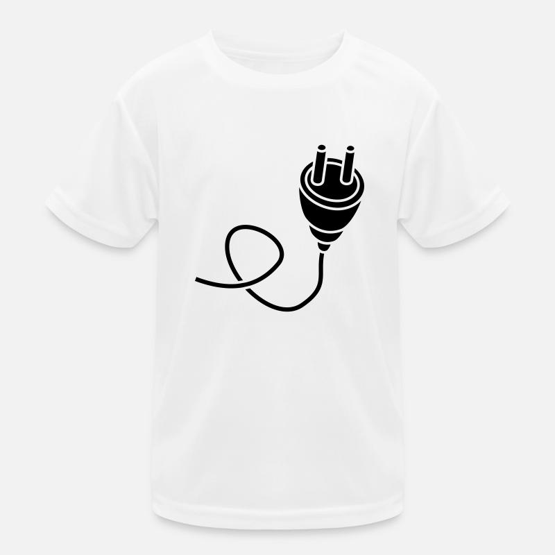 black connect connection cable plug plug Kids Functional T-Shirt