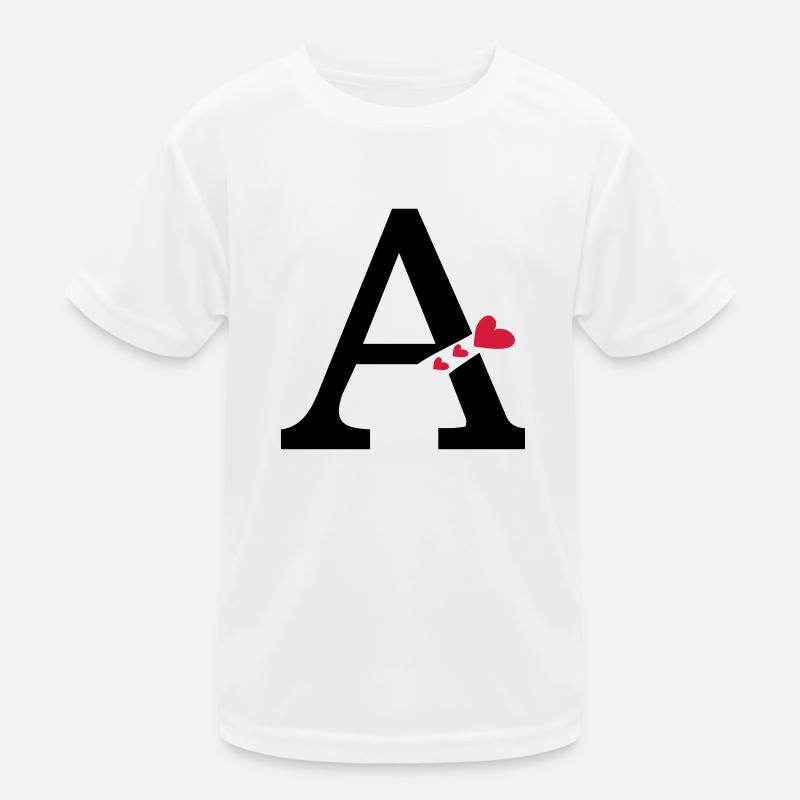 Capital lettre A avec des coeurs T-shirt sport Enfant