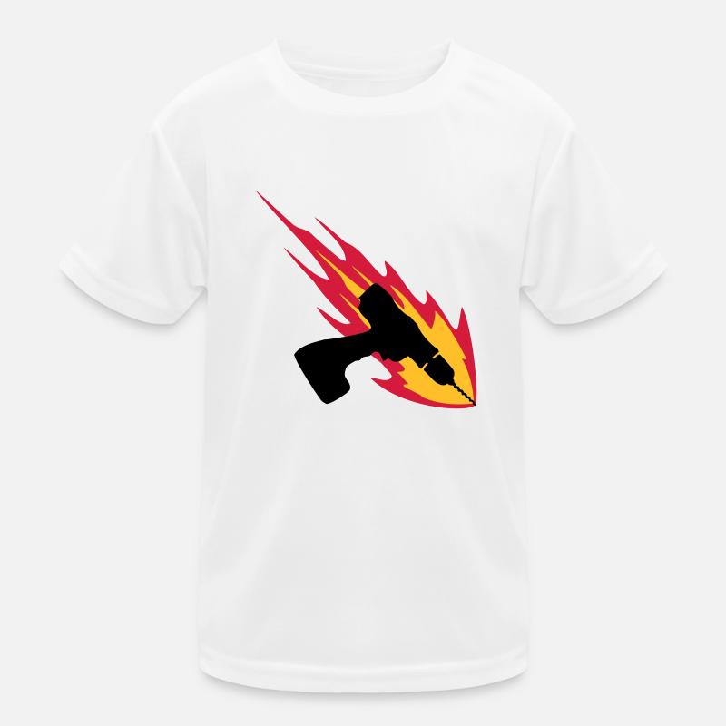 Cordless Drill On Fire Kinder Funktions-T-Shirt