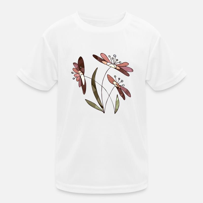 Blumen - Kinder Funktions-T-Shirt - Weiß