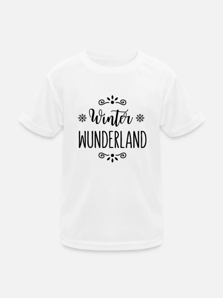 Winter Wunderland - Kinder Funktions-T-Shirt - Weiß - Vorne