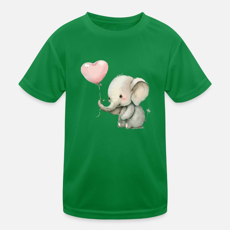 Small elephant with balloon Kids Functional T-Shirt
