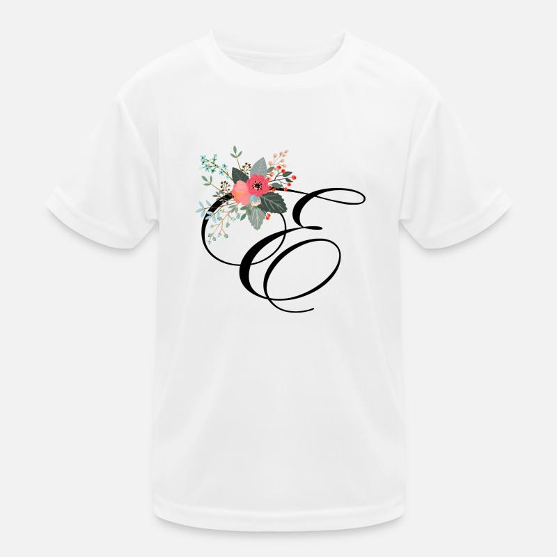 Letter e fleuris Kinder Funktions-T-Shirt