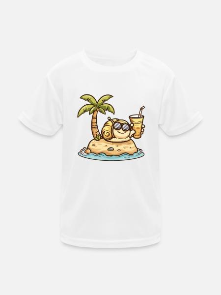 Vacances d’été d’escargot - T-shirt sport Enfant - blanc - Devant