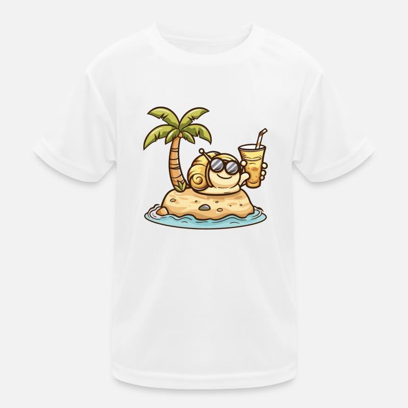Snail Summer Vacation Kids Functional T-Shirt