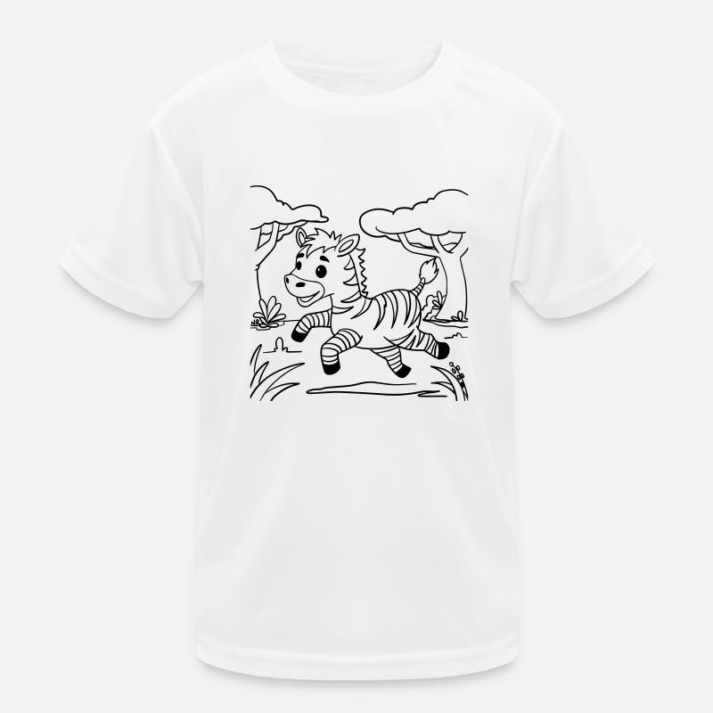 Zebra 🦓 coloring page for creative development Kids Functional T-Shirt