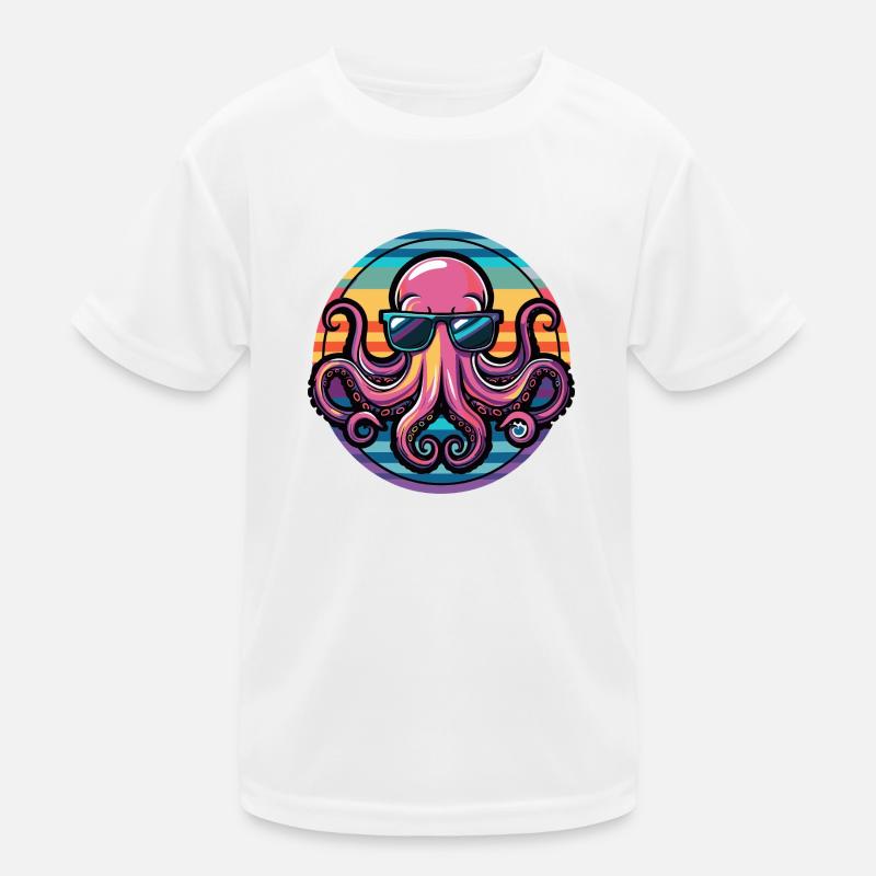 Oktopus Cool Comic Kinder Funktions-T-Shirt