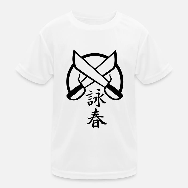 Wing Chun 5 - Kinder Funktions-T-Shirt - Weiß