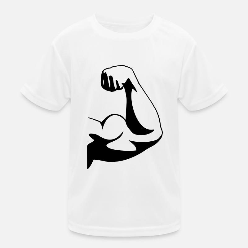 Bodybuilder arm Kids Functional T-Shirt