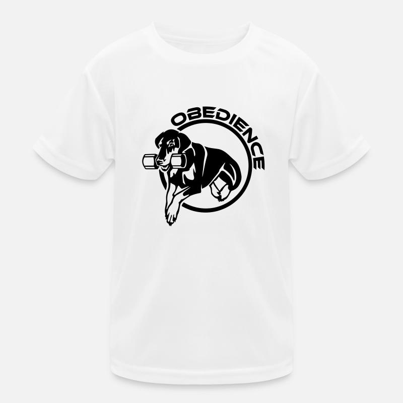453 Dobermann Obedience - Kinder Funktions-T-Shirt - Weiß