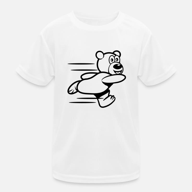 Run Teddy run - Kids Functional T-Shirt - white