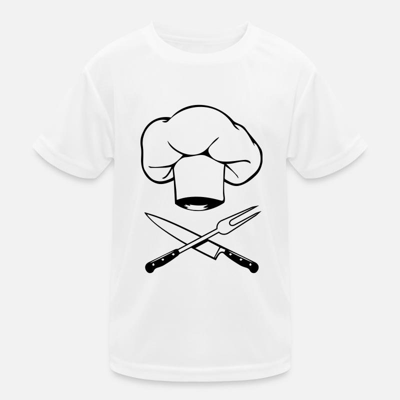 kochen kochmütze messer gabel design Kinder Funktions-T-Shirt