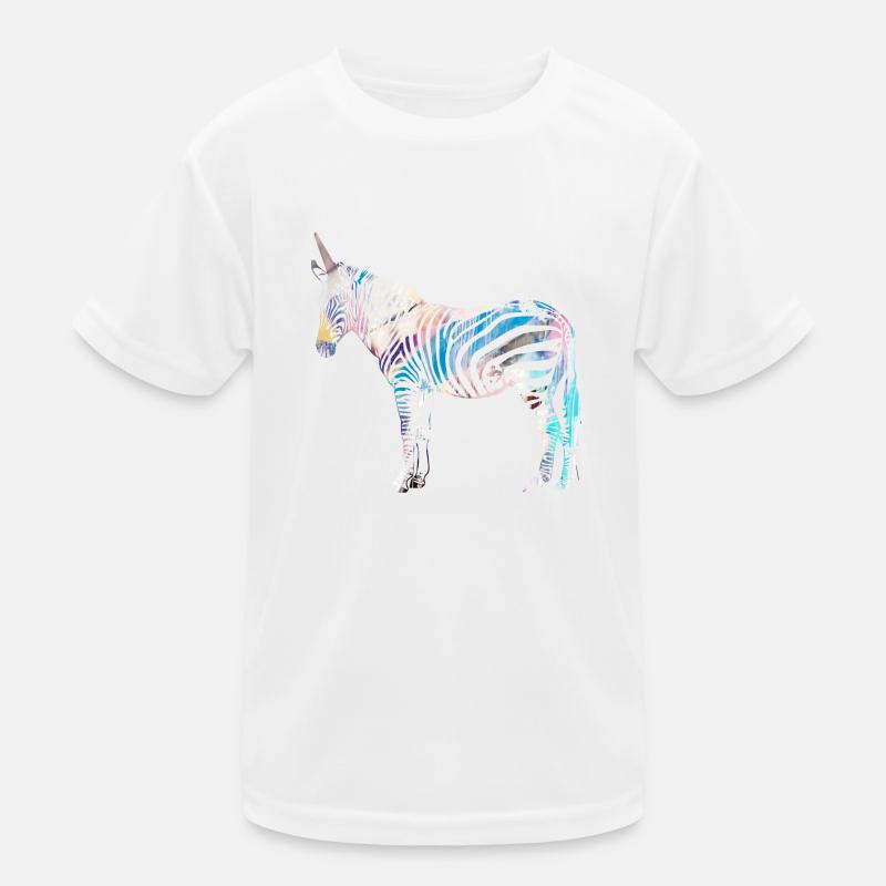 Zebra,einhorn, bunt , illustration,graffiti - Kinder Funktions-T-Shirt - Weiß
