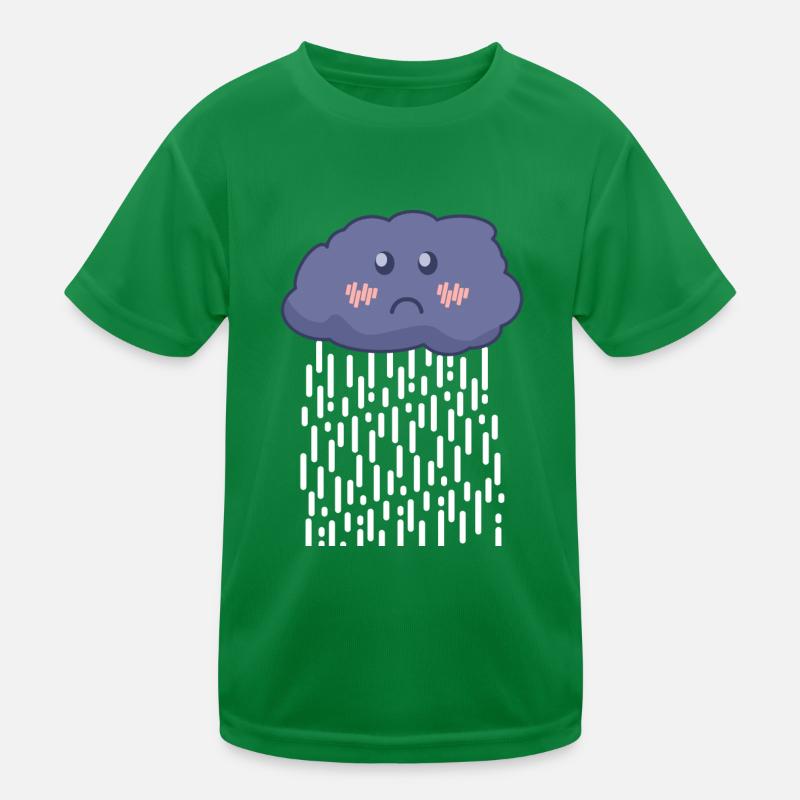 Shy rain cloud that makes it rain Kids Functional T-Shirt