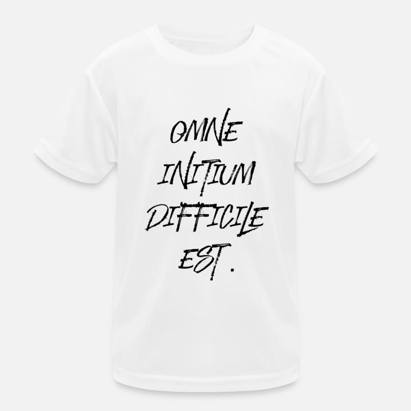 all beginning is difficult Latin quotation scripture Kids Functional T-Shirt