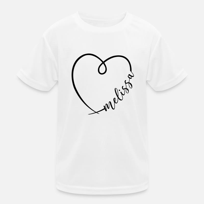 Melissa Name First Name Heart Drawing Kids Functional T-Shirt