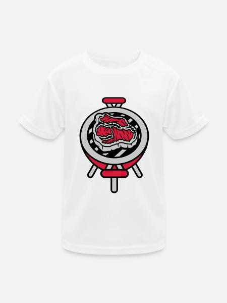 Small Grill Steak BBQ - Kids Functional T-Shirt - white - Front