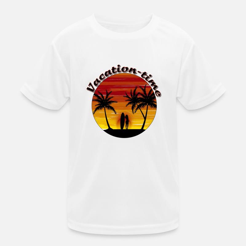 Vacation time - Kinder Funktions-T-Shirt - Weiß