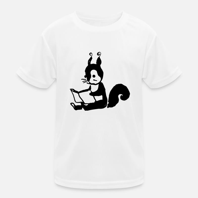 Eichhörnchen liest Buch Illustration Geschenk Kinder Funktions-T-Shirt