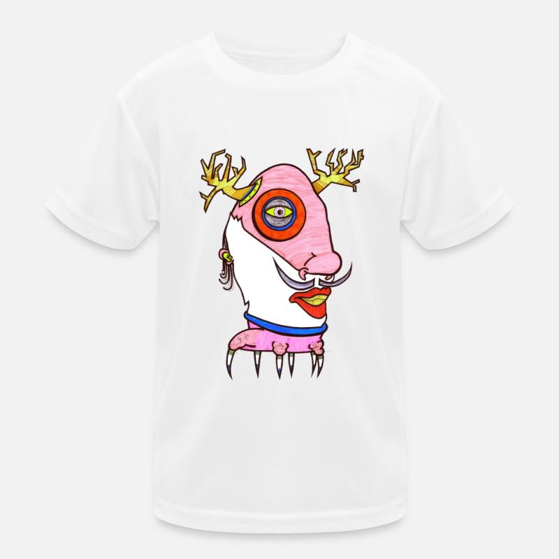 Elch Mann - Kinder Funktions-T-Shirt - Weiß