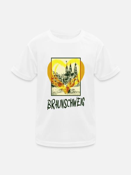 Braunschweig Deutschland Stadt Skyline Herz Liebe - Kinder Funktions-T-Shirt - Weiß