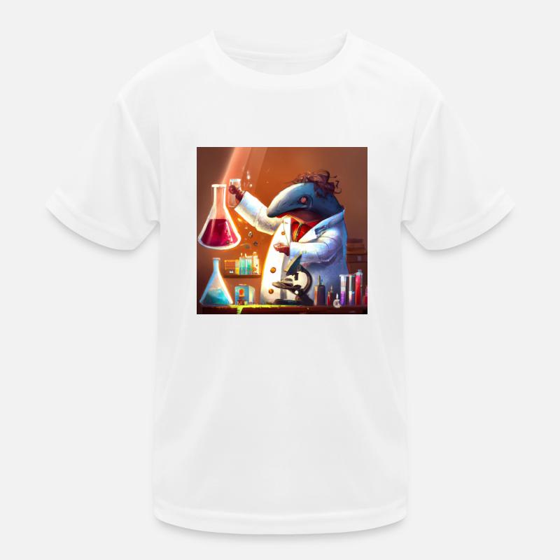 Mad dolphin scientist experimenting Kids Functional T-Shirt