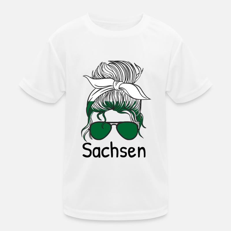 Drapeau de Saxe Drapeau saxon Ossi Holiday SN T-shirt sport Enfant