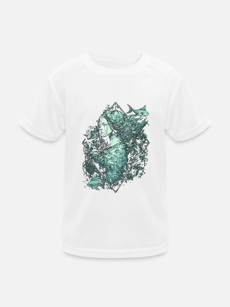 Mystische Meerjungfrau - Kinder Funktions-T-Shirt - Weiß