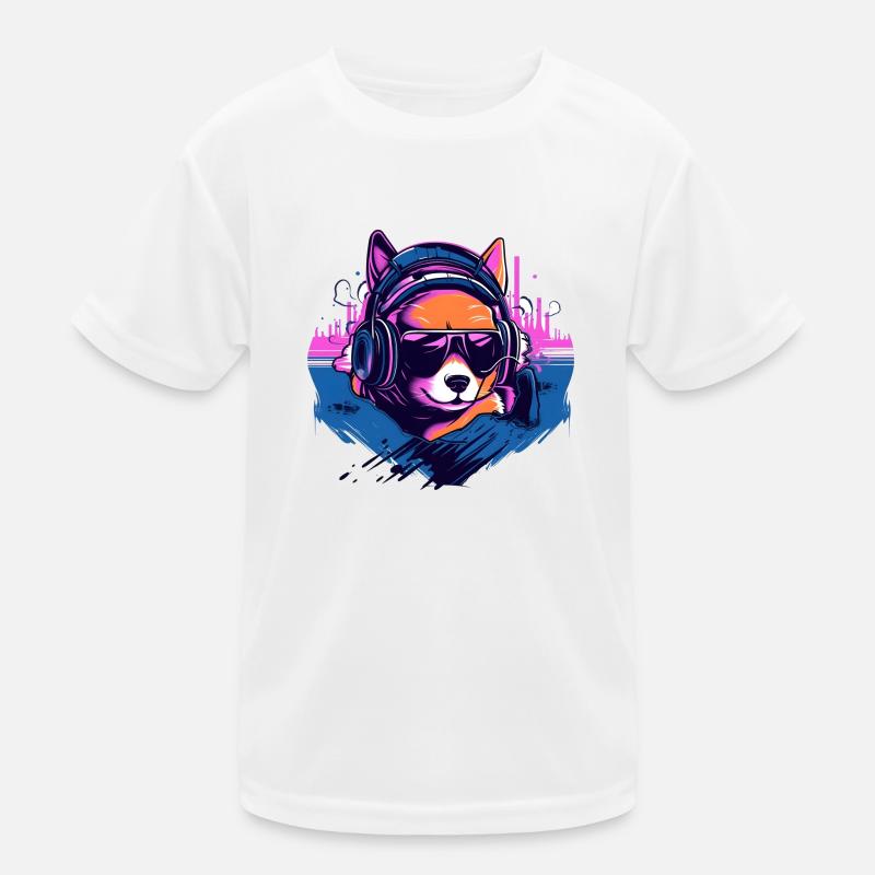 Shiba Inu dans le style Synth Wave T-shirt sport Enfant