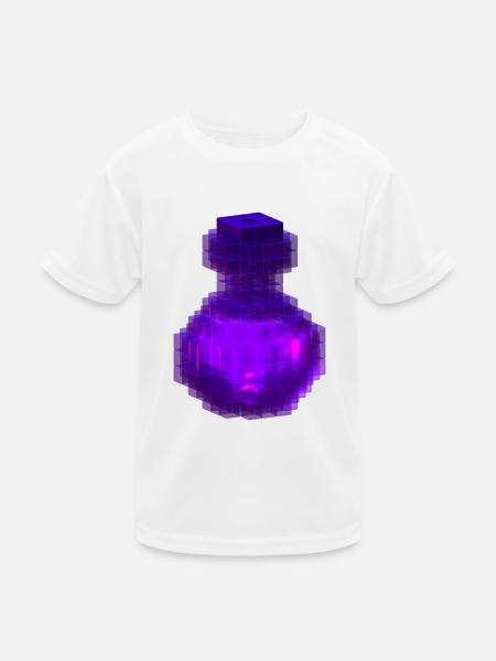 Gothic Metall Lila Glasflasche Halloween T-Shirt - Kinder Funktions-T-Shirt - Weiß - Vorne