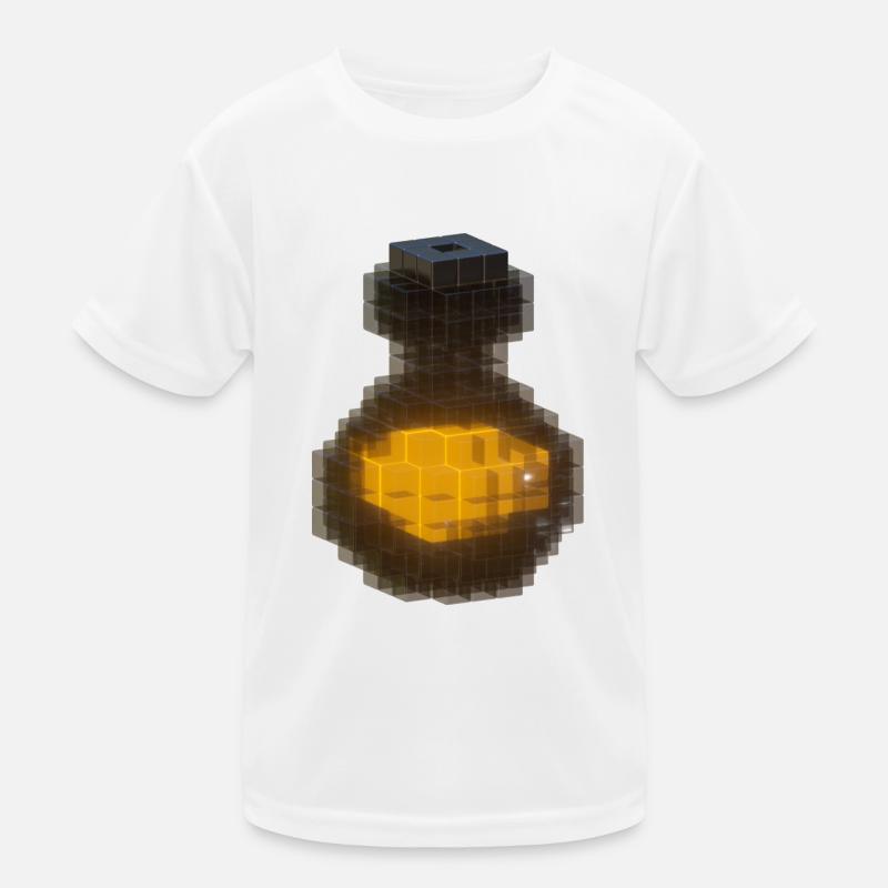 3D Design Noir Cubes 3D Bouteille Potion Orange 2023 T-shirt sport Enfant