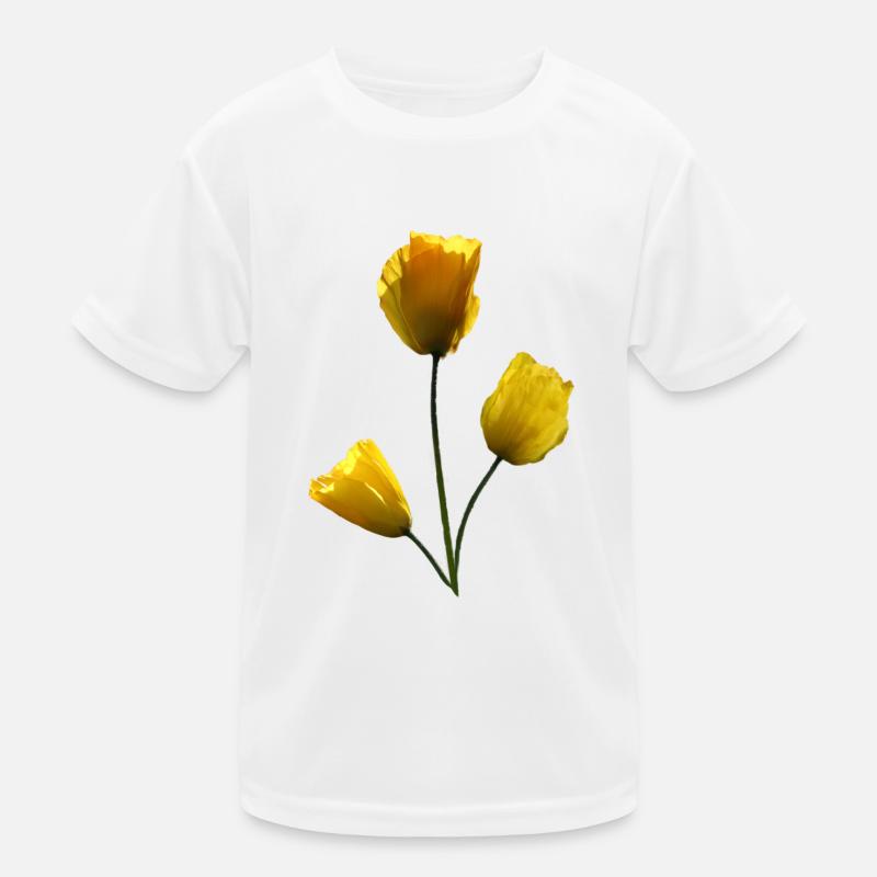 Mohn gelbe Mohnblumen Kinder Funktions-T-Shirt