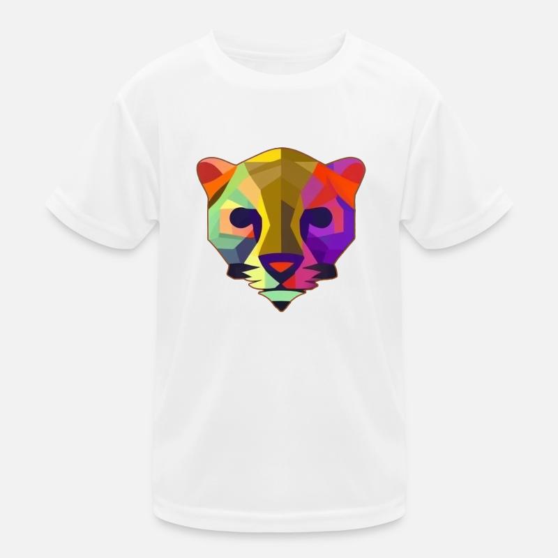 Multicolored stylized panther Kids Functional T-Shirt