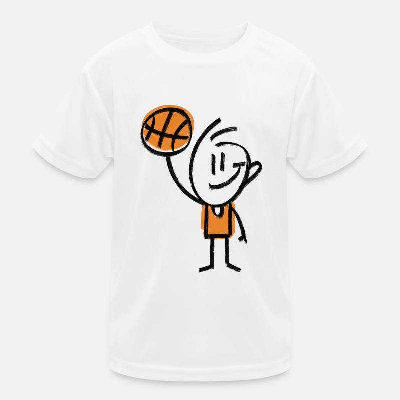 Basketball Strichmännchen Kinder Funktions-T-Shirt