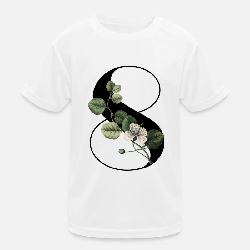 Nummer 8 Grüne Blumen - 8. Blumengeburtstag Kinder Funktions-T-Shirt