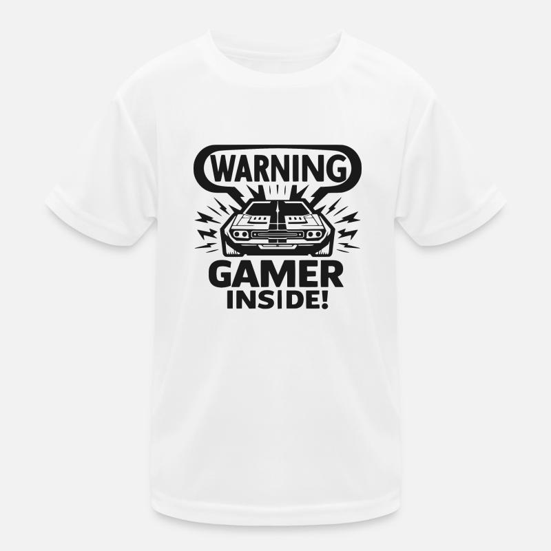Warnung Gamer Inside Kinder Funktions-T-Shirt