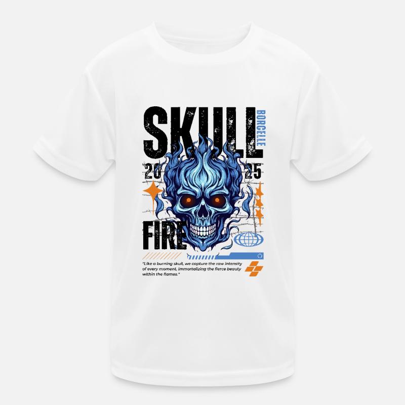 Blue Skull Black Kids Functional T-Shirt
