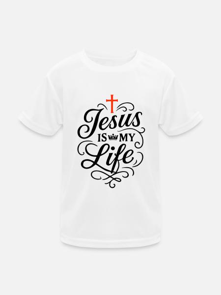 Jésus Ma Vie Foi - T-shirt sport Enfant - blanc