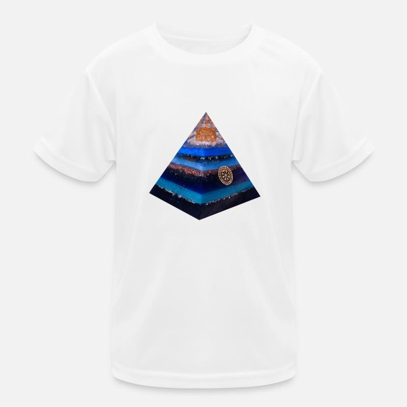 Runen Pyramide - Kinder Funktions-T-Shirt - Weiß