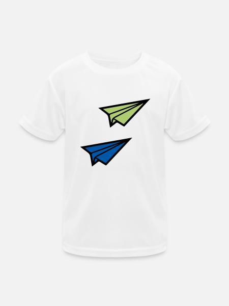 papierflieger - Kinder Funktions-T-Shirt - Weiß - Vorne