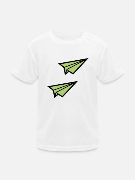 papierflieger 2 - Kinder Funktions-T-Shirt - Weiß - Vorne
