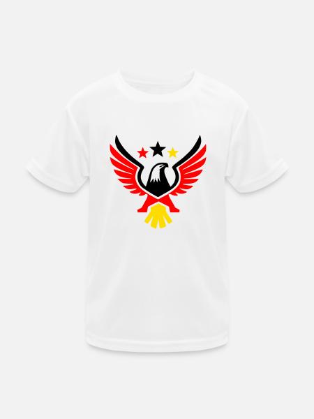 Bundesadler Dreifarbig Deutschland Wappen Vektor - Kinder Funktions-T-Shirt - Weiß - Vorne