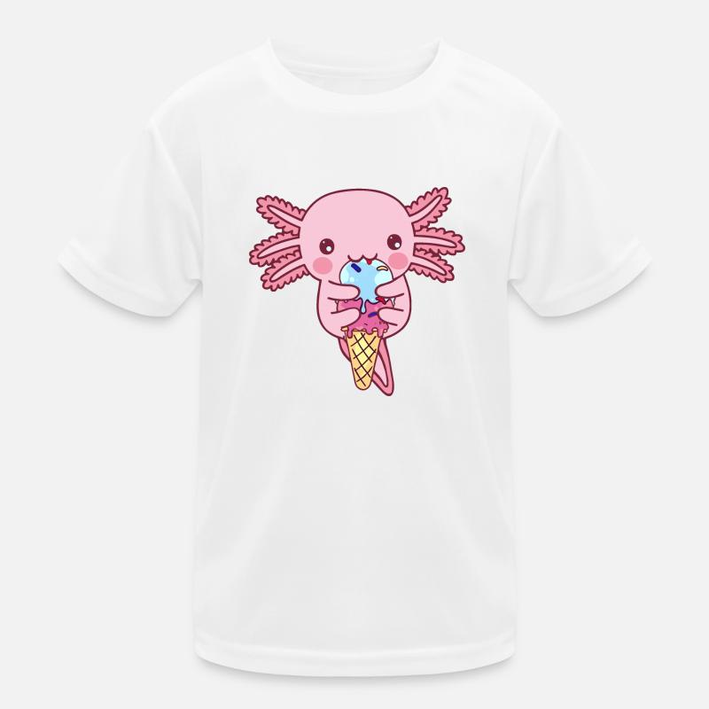 Süßer Axolotl isst ein Eis Kinder Funktions-T-Shirt