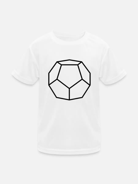 black dodecahedron - Kids Functional T-Shirt - white