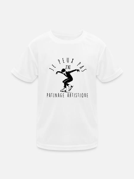 Ich kann nicht, ich habe Eiskunstlauf - Kinder Funktions-T-Shirt - Weiß
